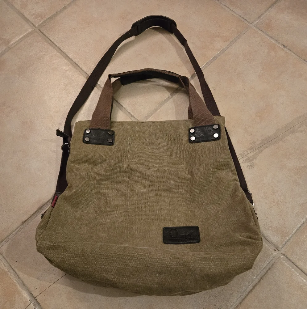 Oris canvas bag large messenger hobo purse overnight - Picture 1 of 11